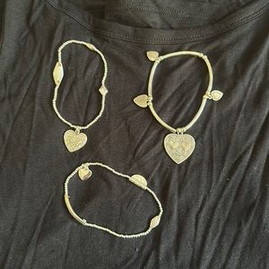 Set of 3 heart bracelets.  Wear together or separate